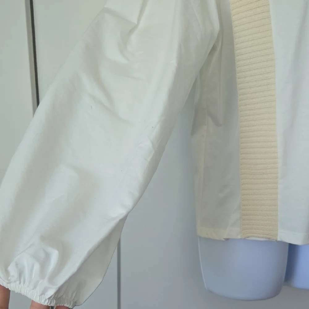 Zara Cream Puff Sleeve Boxy Blouse